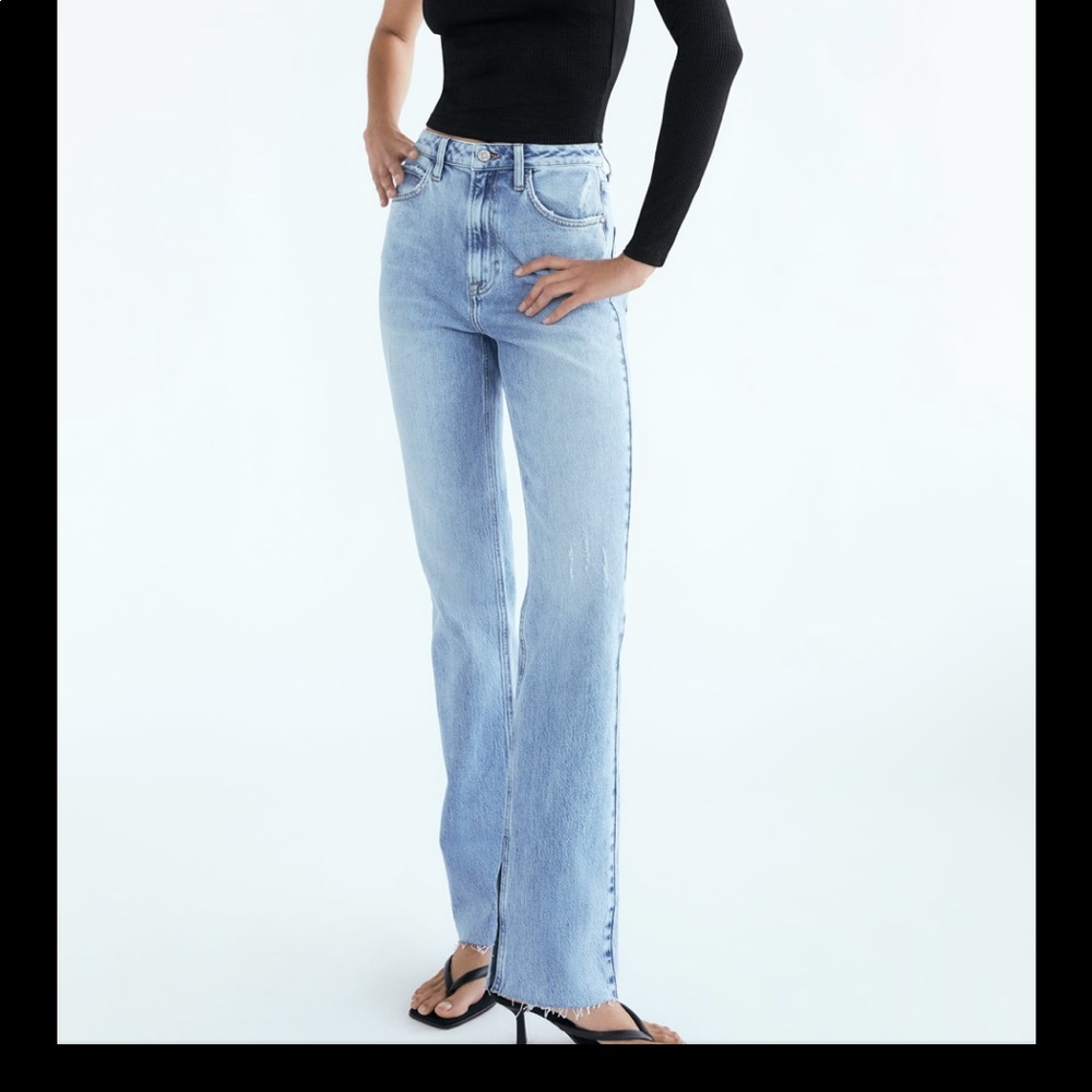 Slim flared slitted high rise Zara Jeans